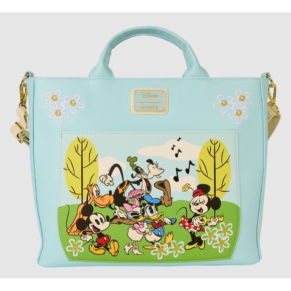 Loungefly Handbags - NWT Loungefly Mickey & Friends Park Day Convertible Backpack Tote Crossbody Bag